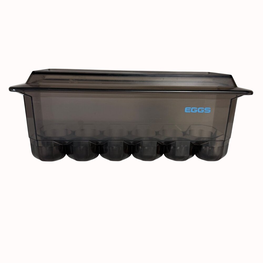 Refrigerator Egg Storage Container With Lid Brown Plastic Stackable Holder Tray